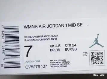 "ORANGE 1 107 BLACK" AIR - JORDAN SE CV5276 MID WMNS 0609